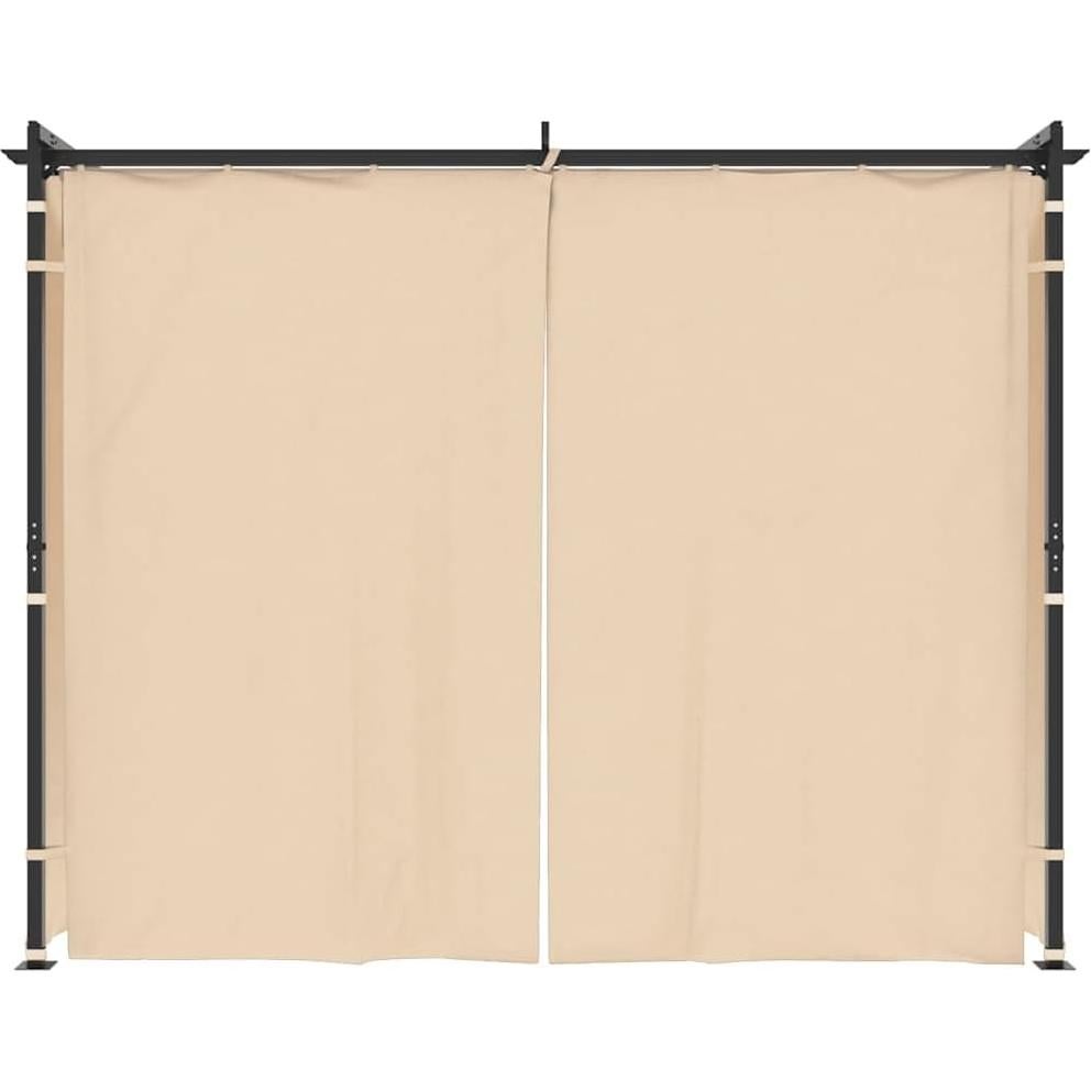 Gazebo with Curtains 9.8'x9.8' Cream Steel,Outdoor Gazebo with Water and UV Protection Durable Party Tent for Family Gatherings and Special Events Garden Structures