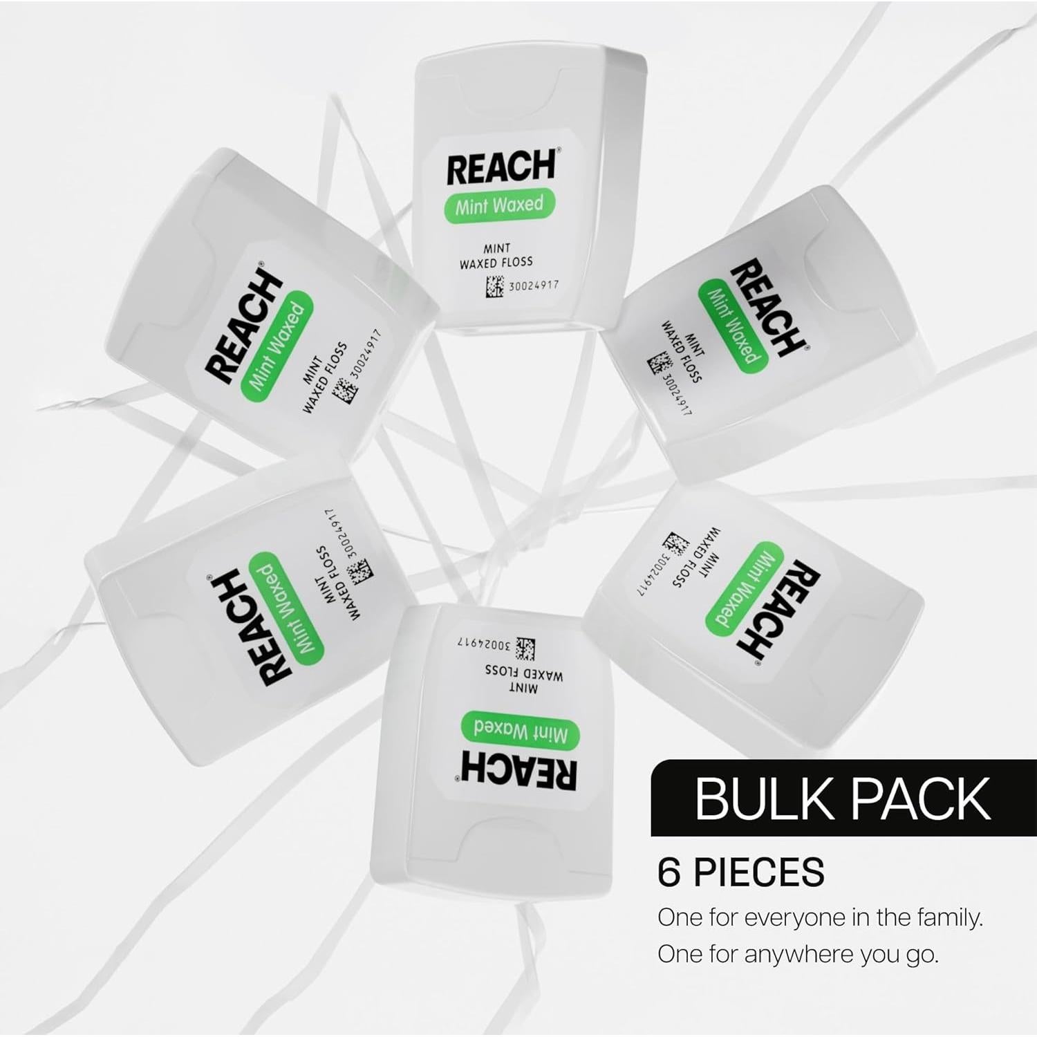 Hilo Dental Cerado REACH Menta 55 m Resistente a Desgarros