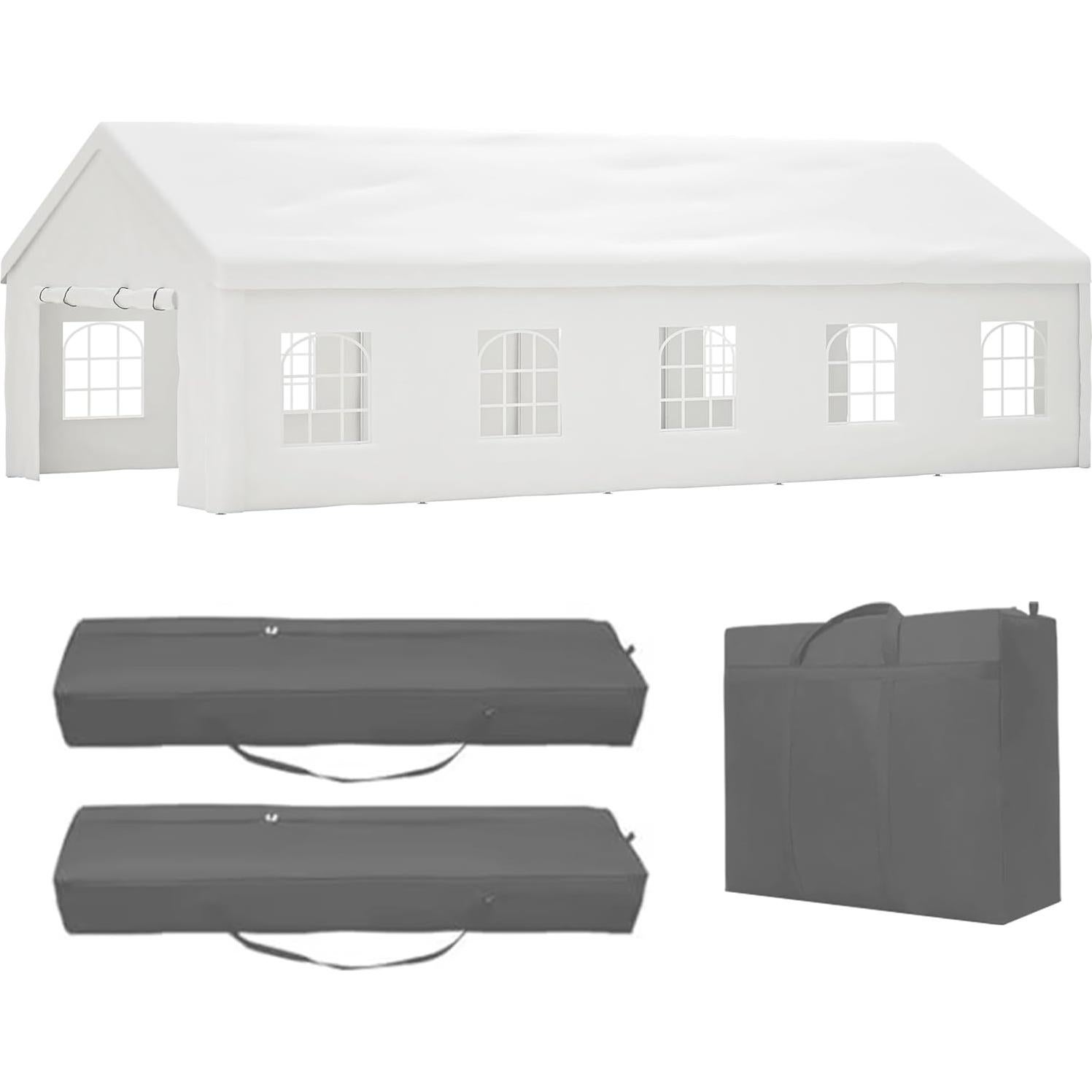 16x32FT Heavy Duty Party Tent, Instant Wedding, Event Shelter with Storage Bags & Removable Walls