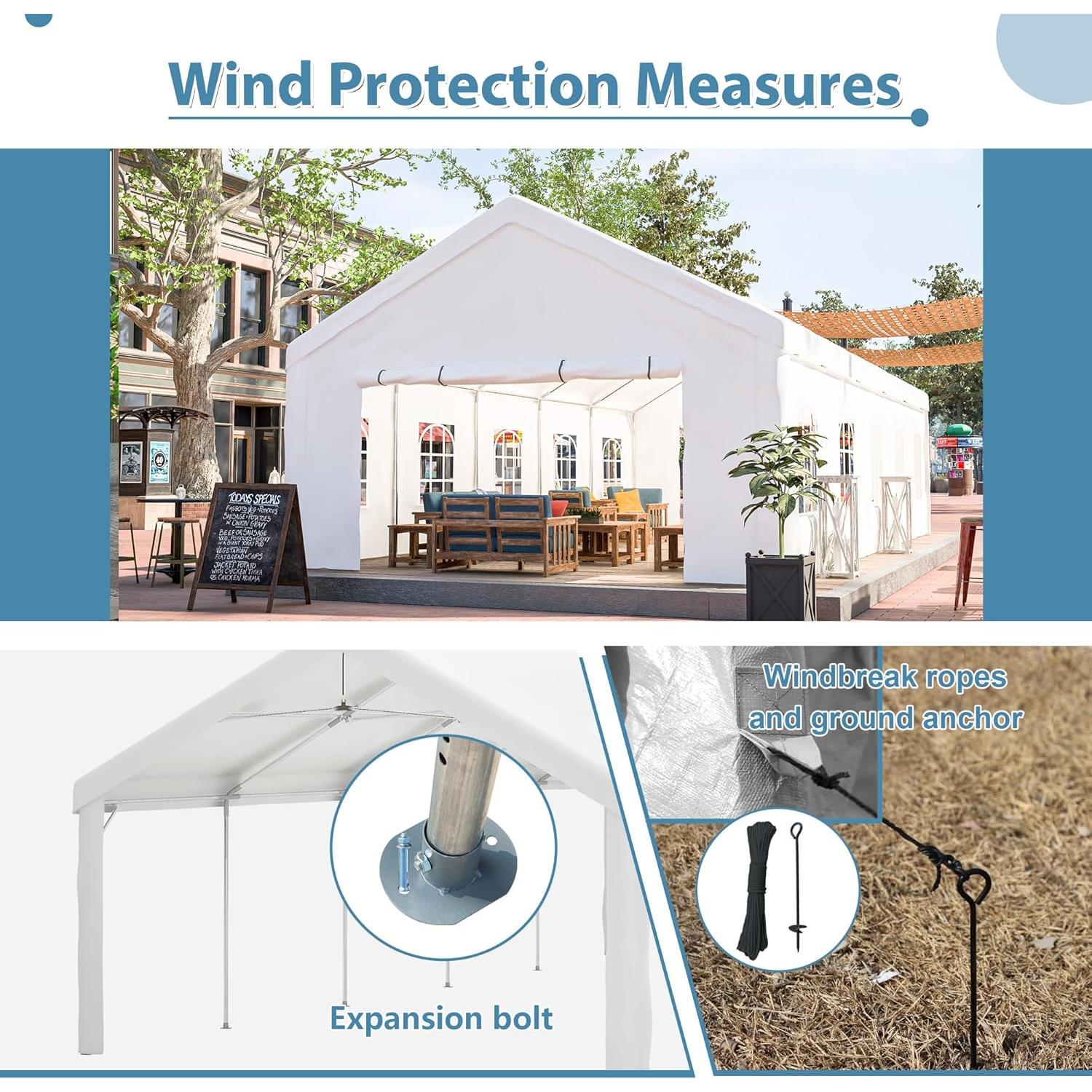 16x32FT Heavy Duty Party Tent, Instant Wedding, Event Shelter with Storage Bags & Removable Walls