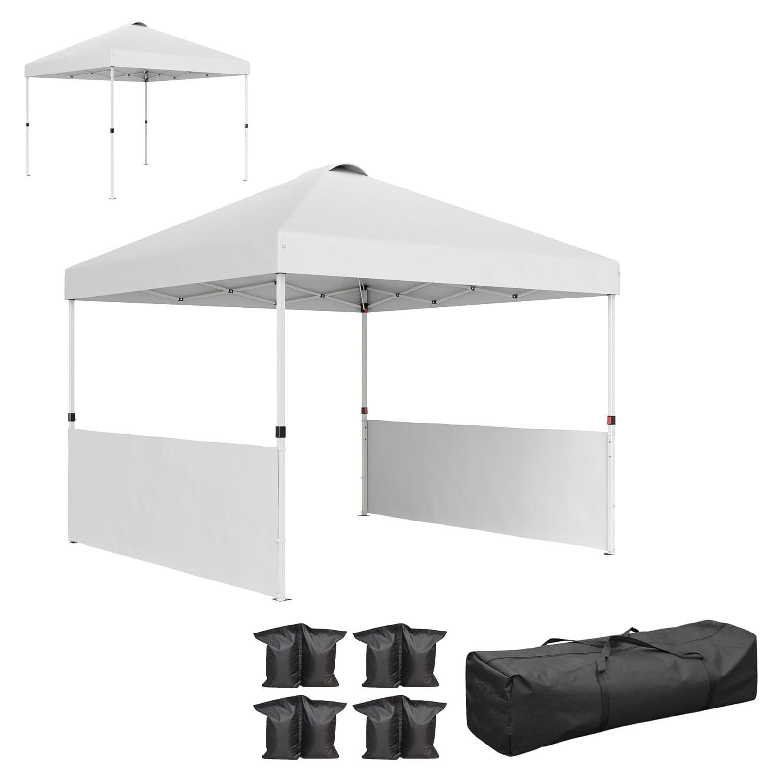 Carpa Plegable Outsunny 3x3m con 2 Paredes UV50+ para 9 Personas