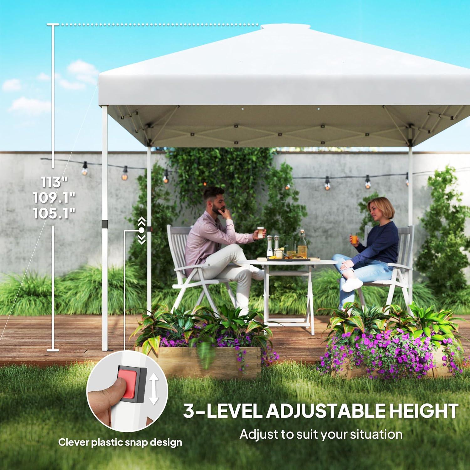 Carpa Plegable Outsunny 3x3m con 2 Paredes UV50+ para 9 Personas