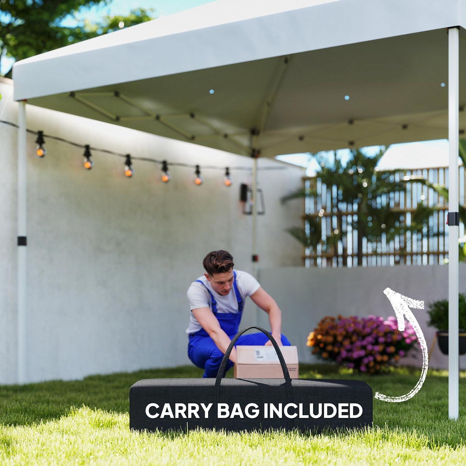 Carpa Plegable Outsunny 3x3m con 2 Paredes UV50+ para 9 Personas