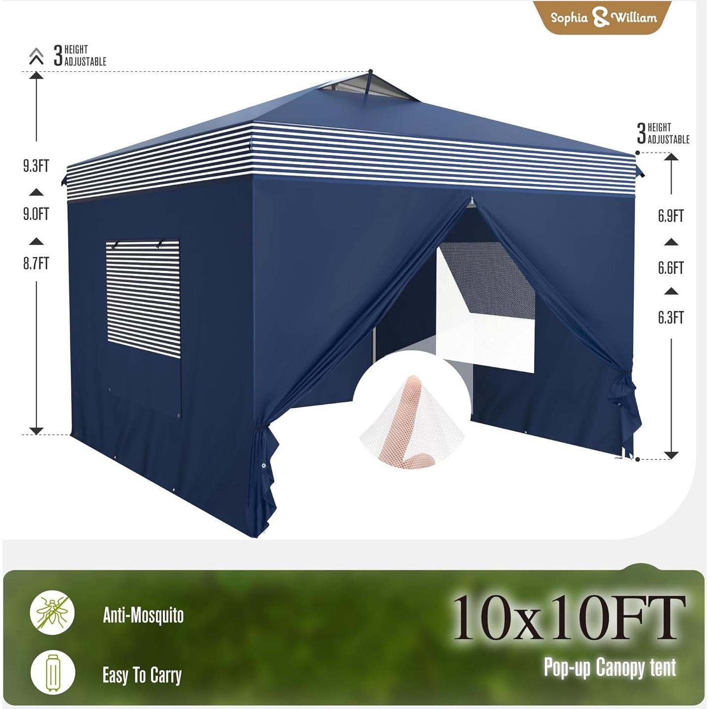 Tienda de Dosel Pop Up Sophia & William 3.05x3.05m UPF50+