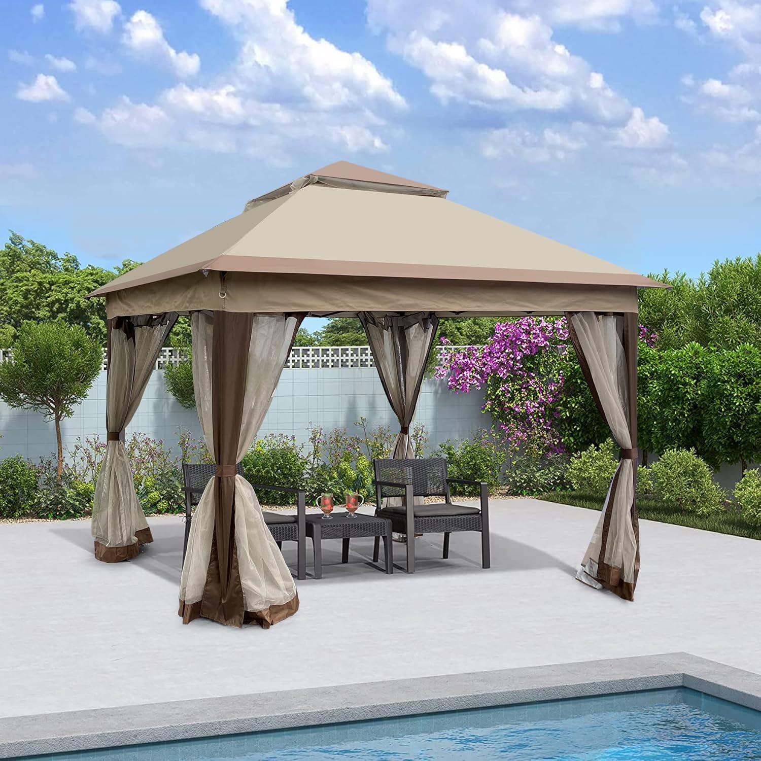 Gazebo Plegable Genérico 3.35x3.35m con Red Desmontable