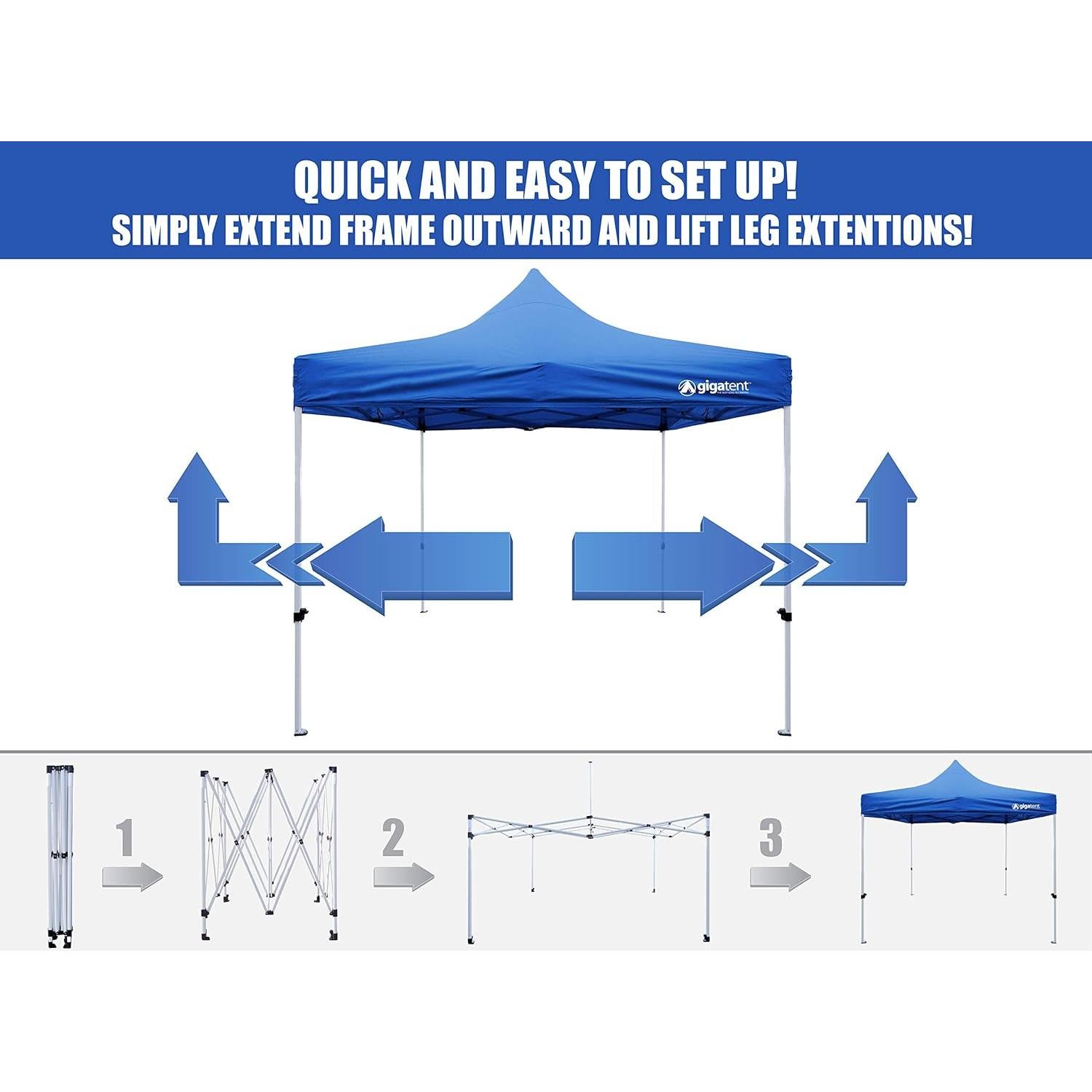 Carpa GigaTent Clásico 9.29 m² Azul Impermeable
