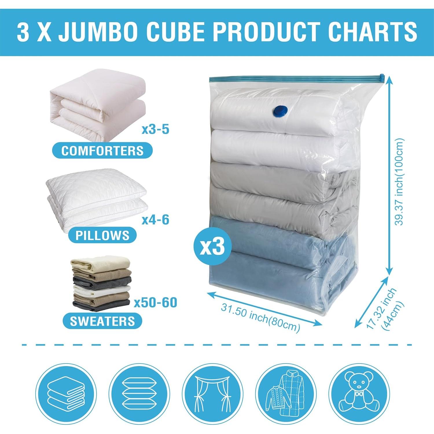 Paquete de 3 bolsas al vacío jumbo Cozy Essential 39x31 cm