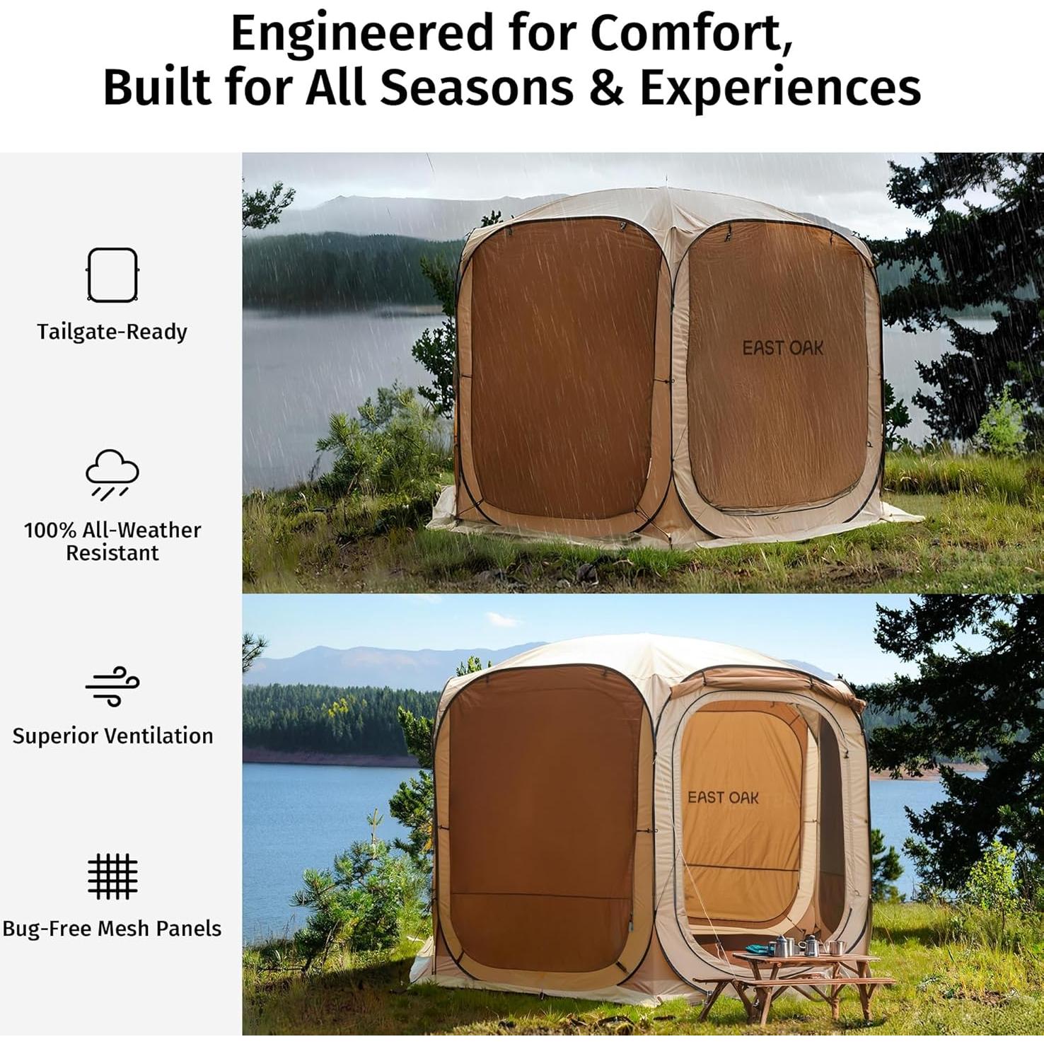 Carpa Plegable East Oak 3.66x3.66m con Malla y Bolsa de Transporte