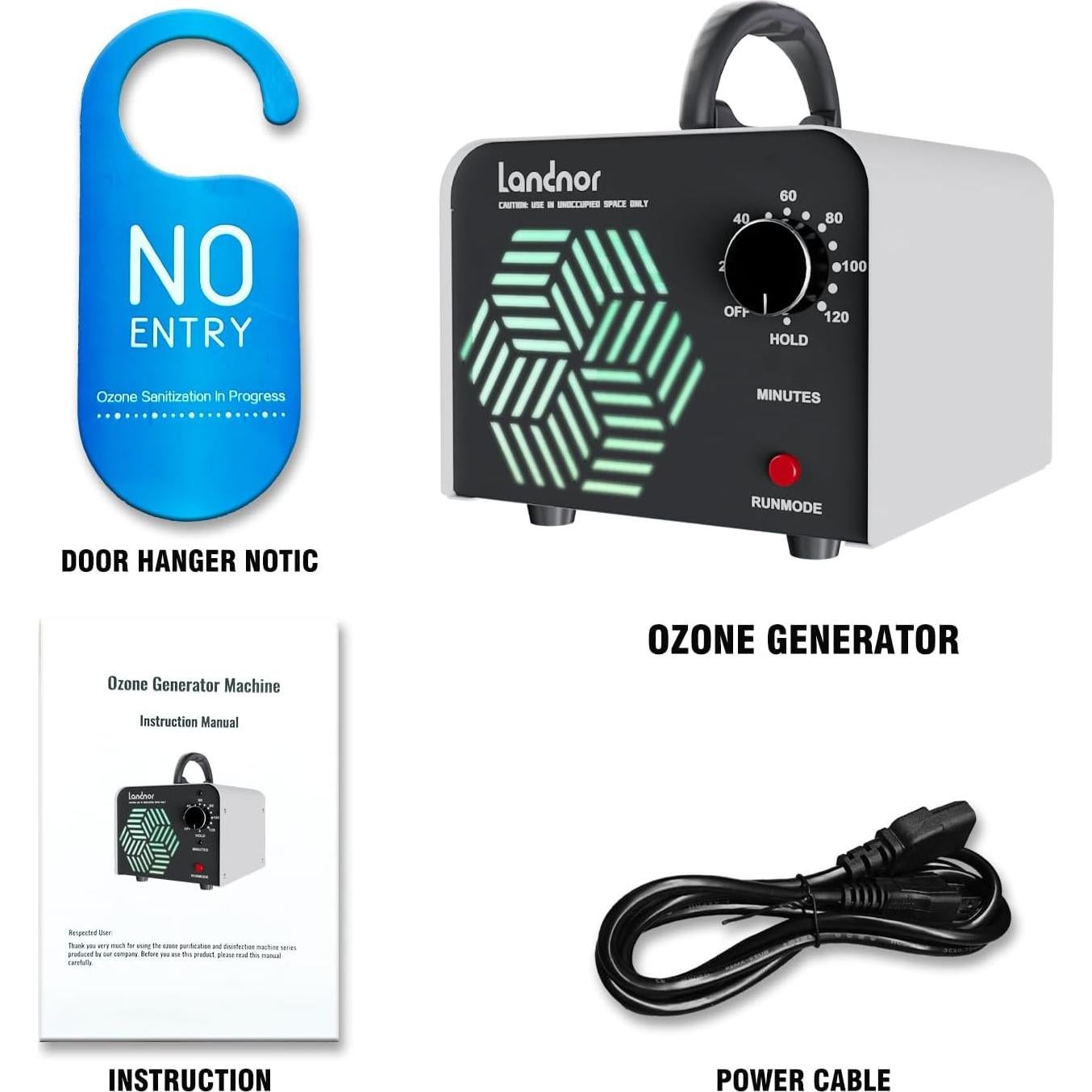 Generador de Ozono LANDNOR AIR-002 90,000mg/h para 557m²