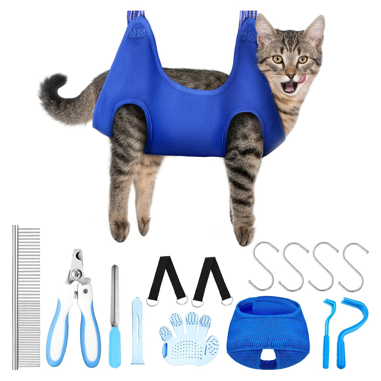 Hamaca de Aseo para Mascotas Ferraycle 14 en 1 Azul