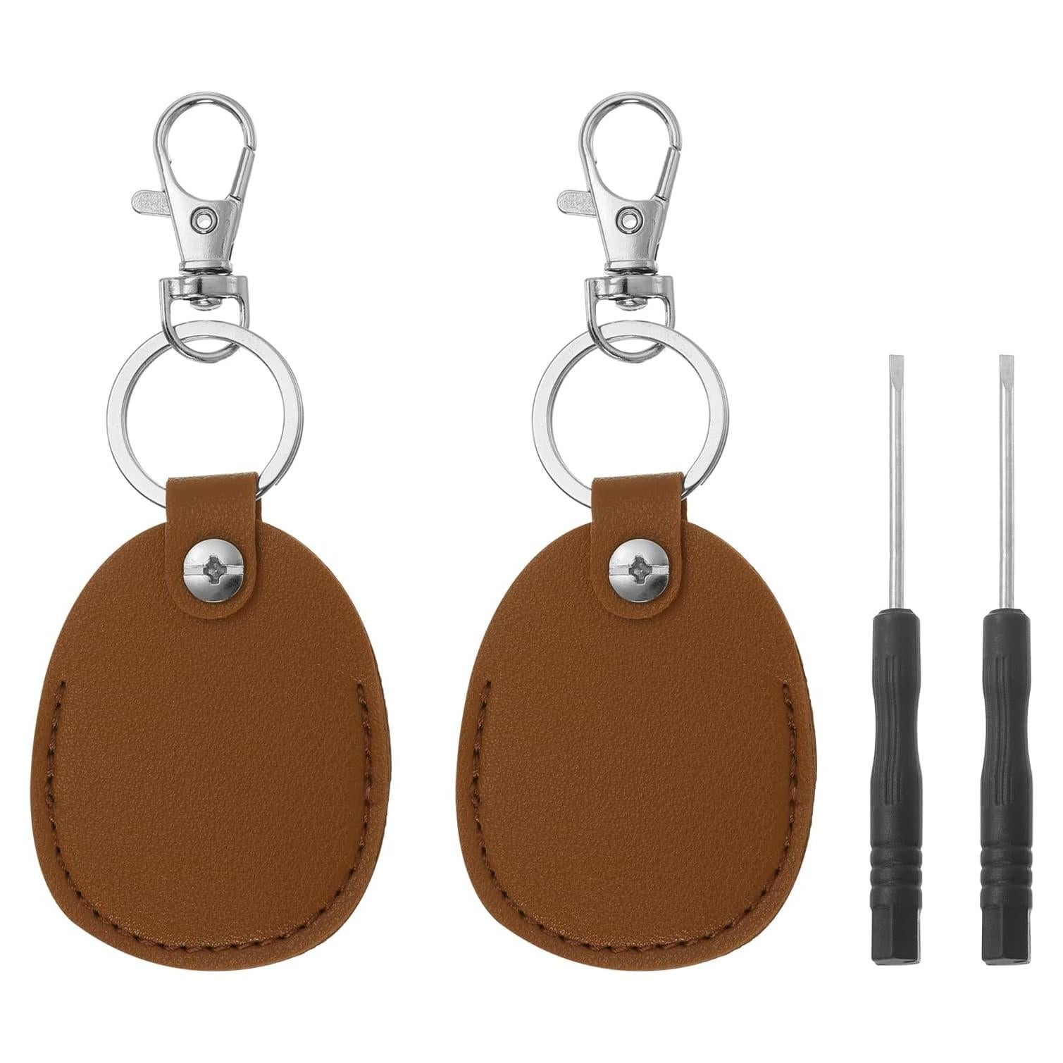 Llaveros de Cuero PATIKIL Marrón - 2 Unidades, 55x45mm