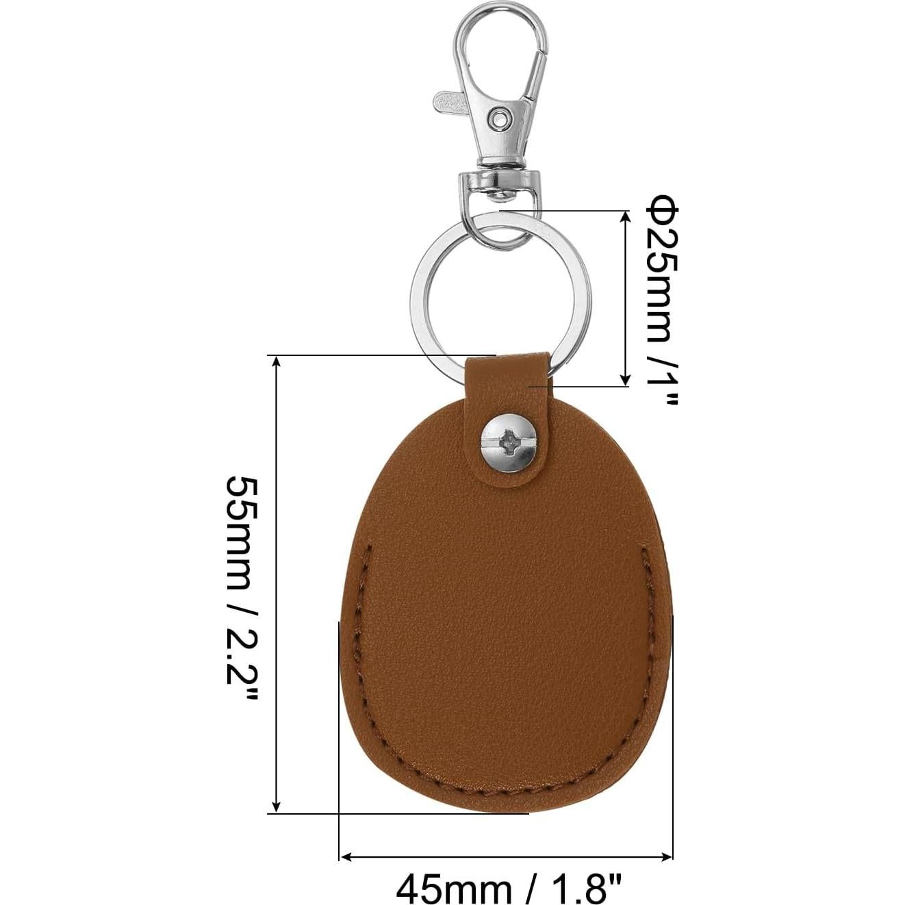 Llaveros de Cuero PATIKIL Marrón - 2 Unidades, 55x45mm