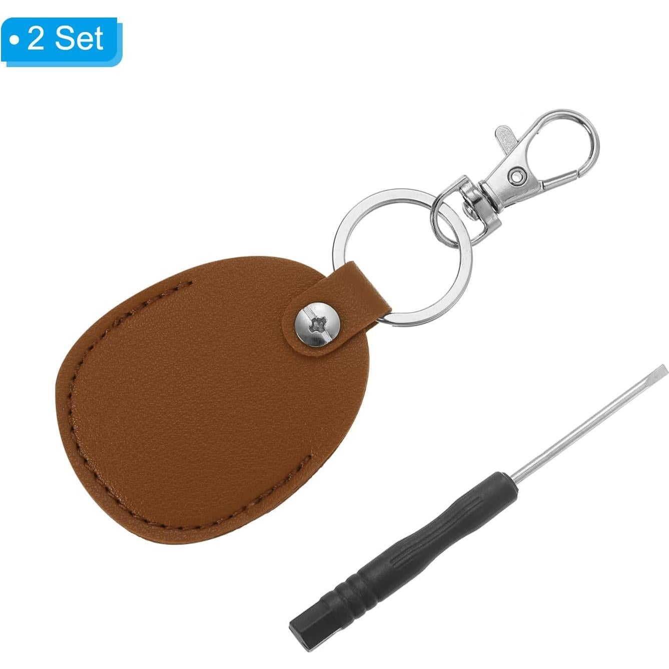 Llaveros de Cuero PATIKIL Marrón - 2 Unidades, 55x45mm