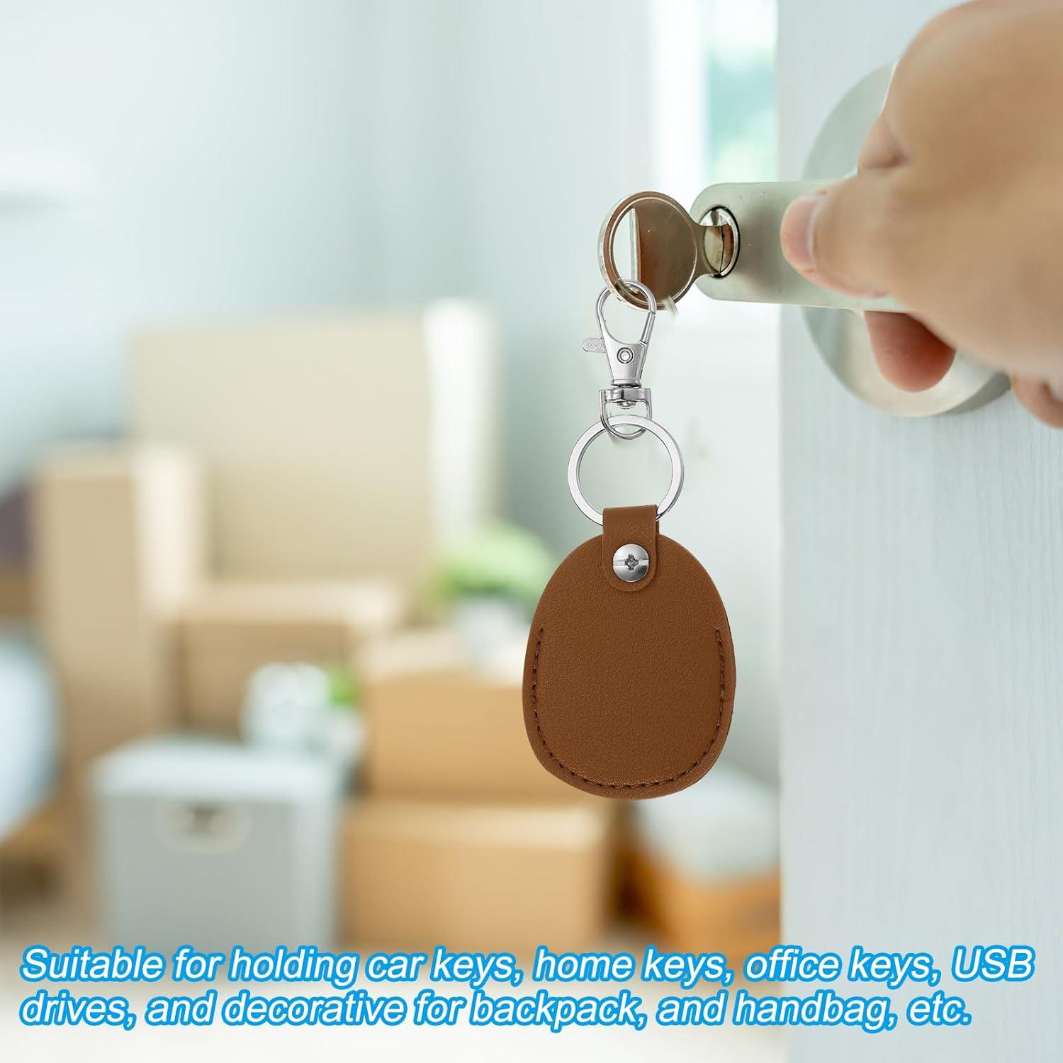 Llaveros de Cuero PATIKIL Marrón - 2 Unidades, 55x45mm