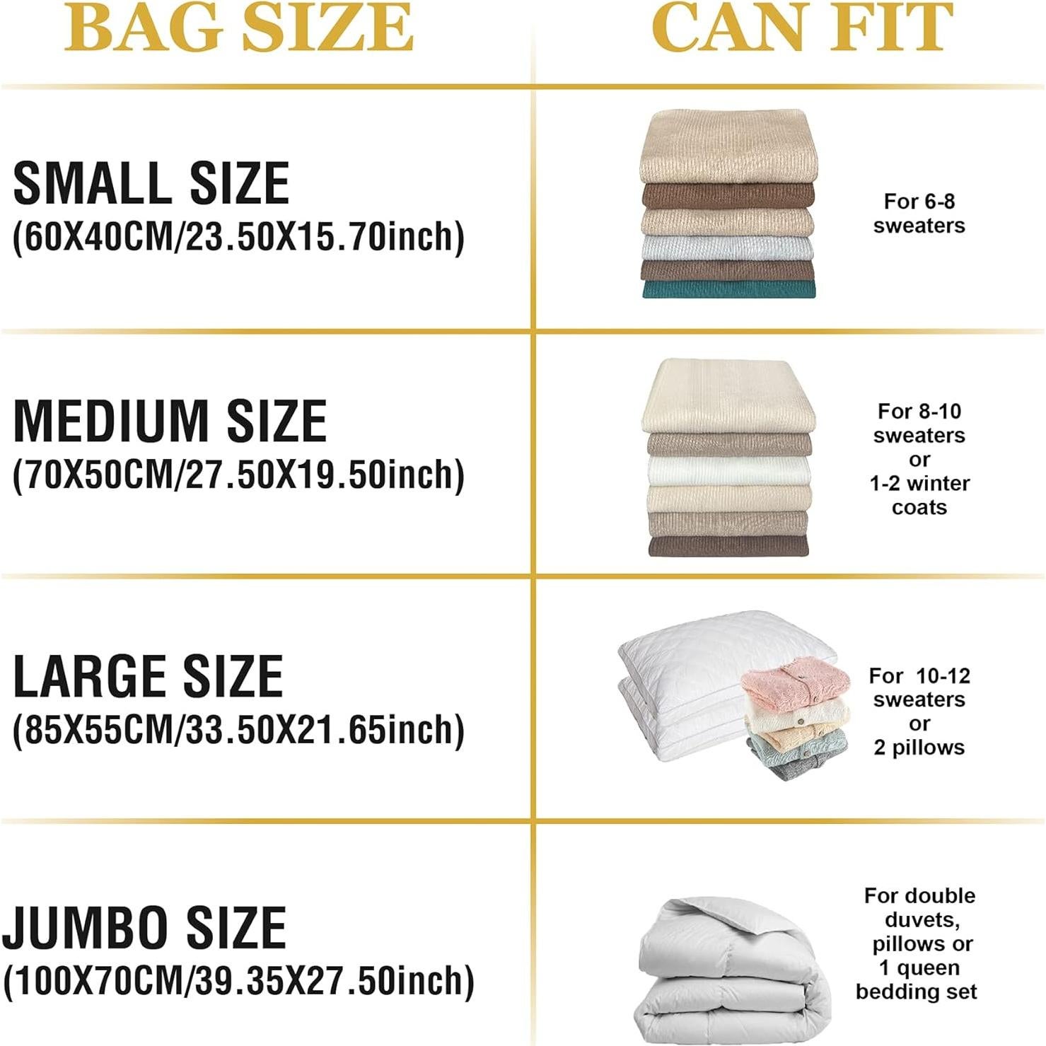 Bolsas de Almacenamiento Roomimaster 10 Medianas al Vacío