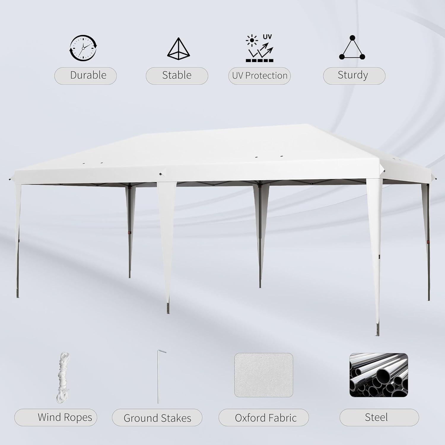 Carpa Plegable QiMaieeUSA 3.05m x 5.87m para Eventos