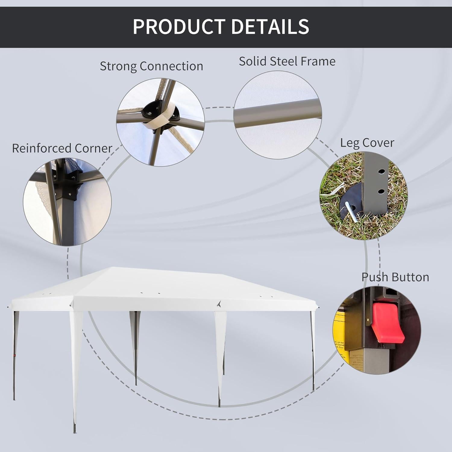 Carpa Plegable QiMaieeUSA 3.05m x 5.87m para Eventos