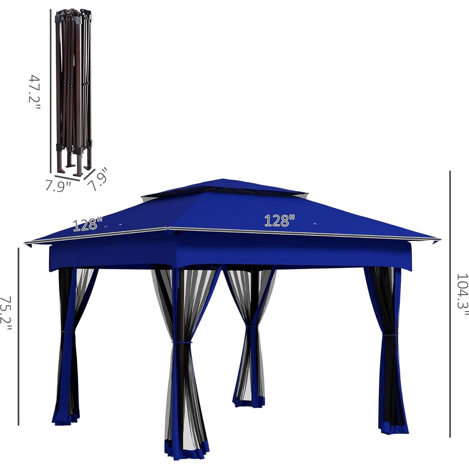 Carpa Plegable Havemies 3x3m Azul con Red Desmontable