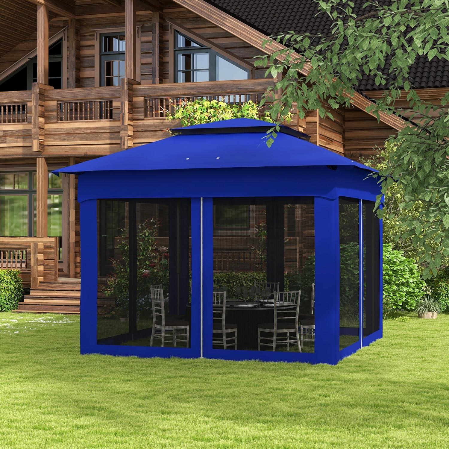 Carpa Plegable Havemies 3x3m Azul con Red Desmontable