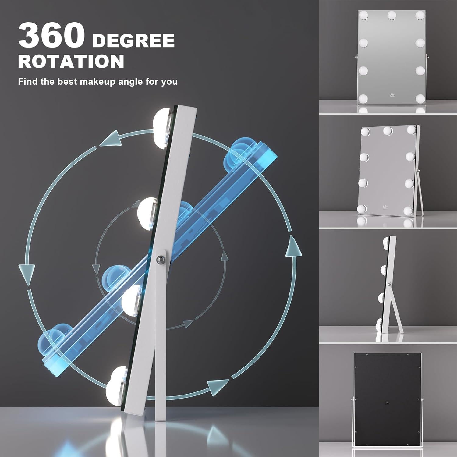 Espejo de Maquillaje Hasipu con Luces LED 24.9x35.1 cm