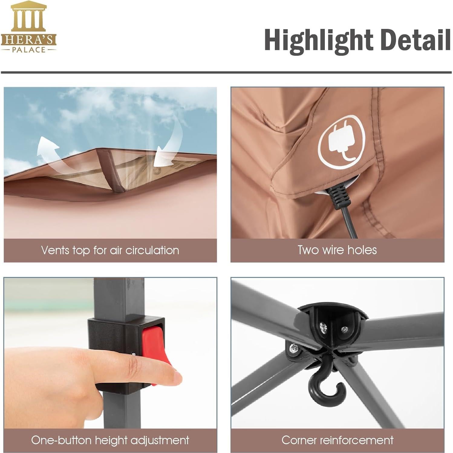 Carpa Plegable PALACIO DE HERA 3.05x3.05m con Mosquiteros