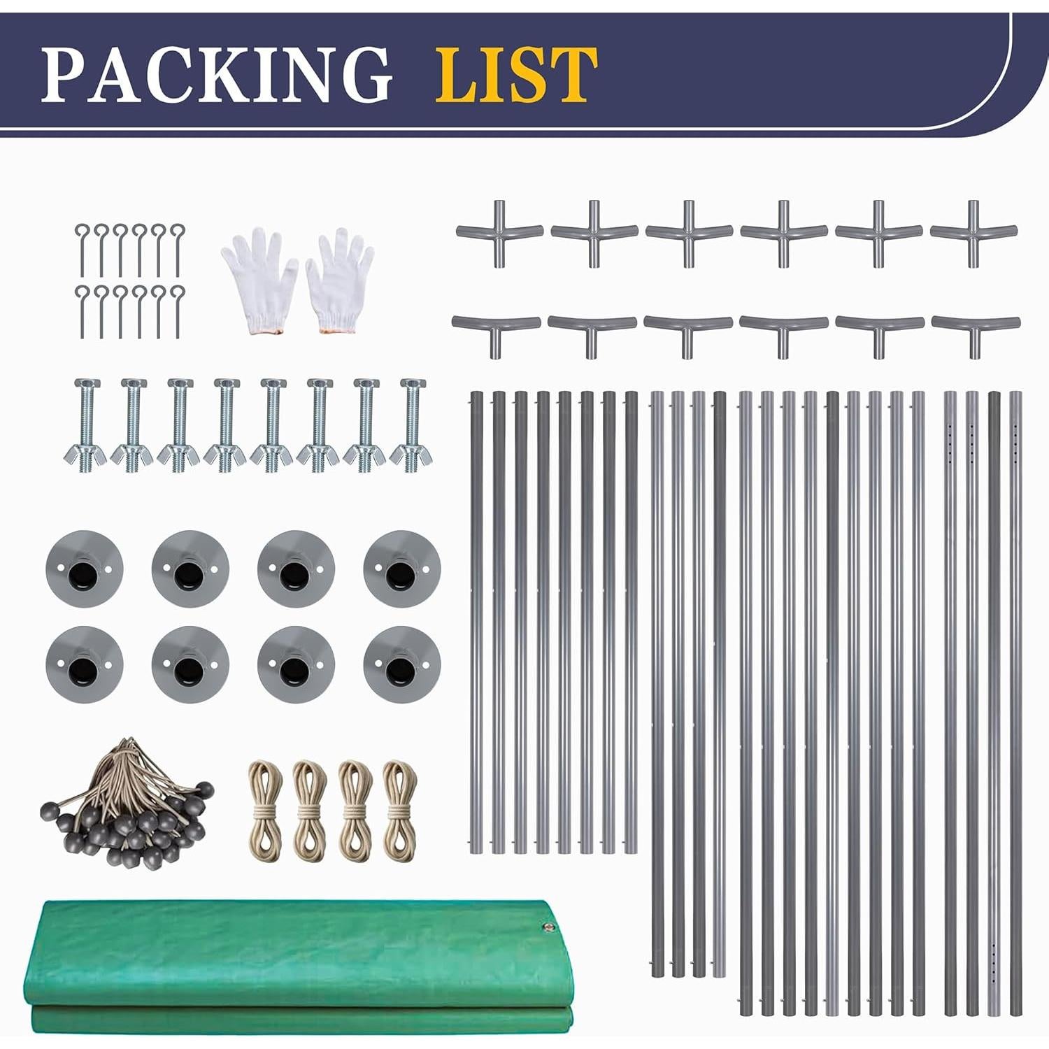 Carport Canopy JYQAQA 3.05x6.1m Estructura Acero Verde Básico