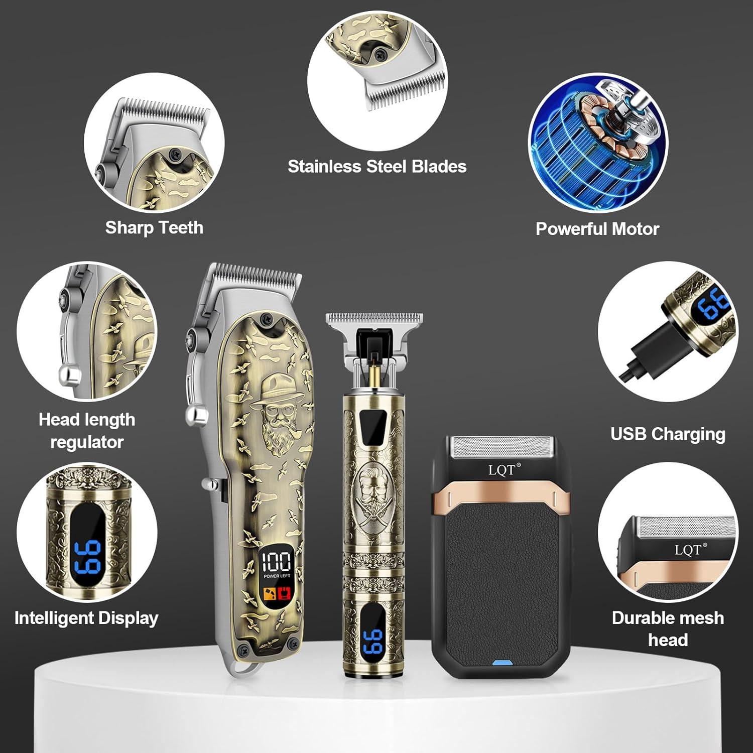 Cortapelos Profesional LQT Kit Aseo Hombre 4 Peines