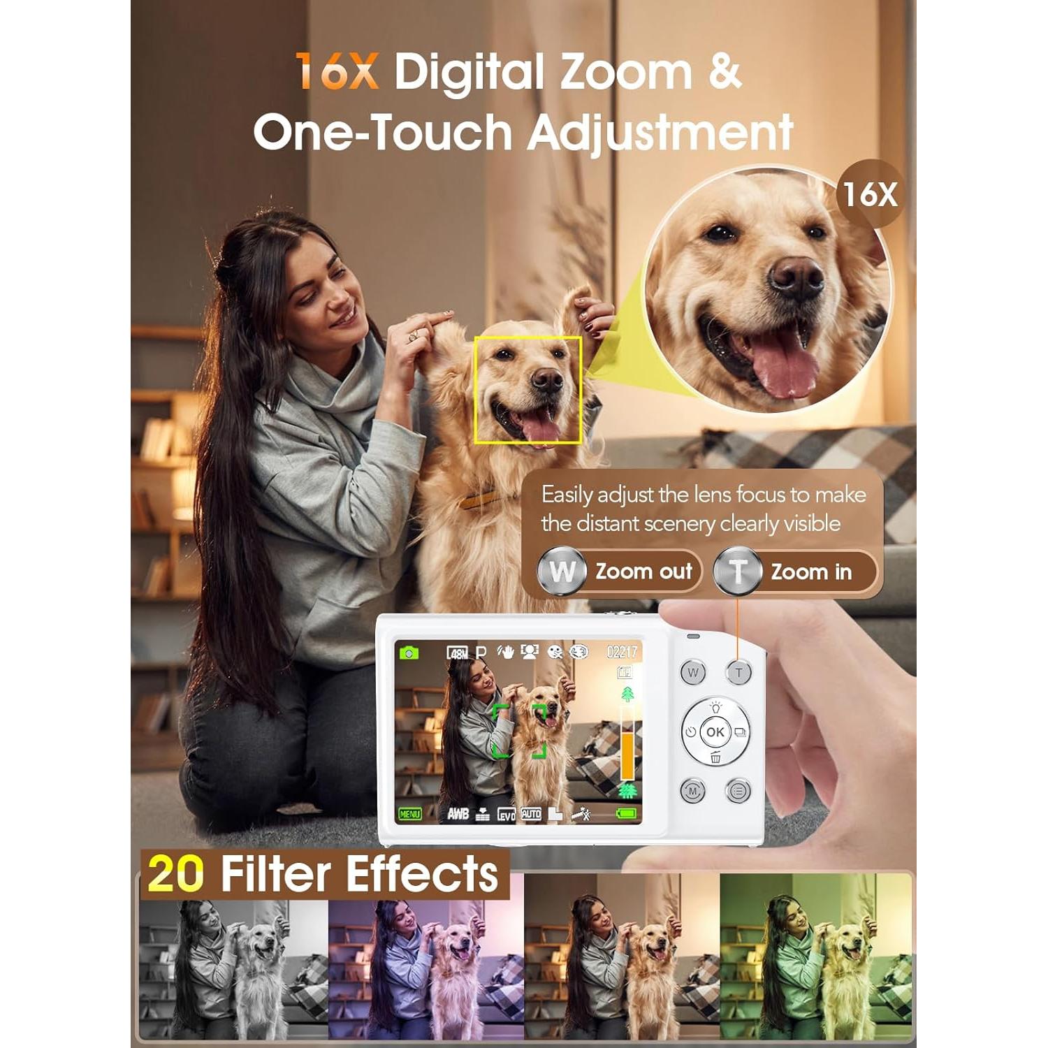 Cámara Digital Lecnippy DC402 48MP 4K Zoom 16X Compacta