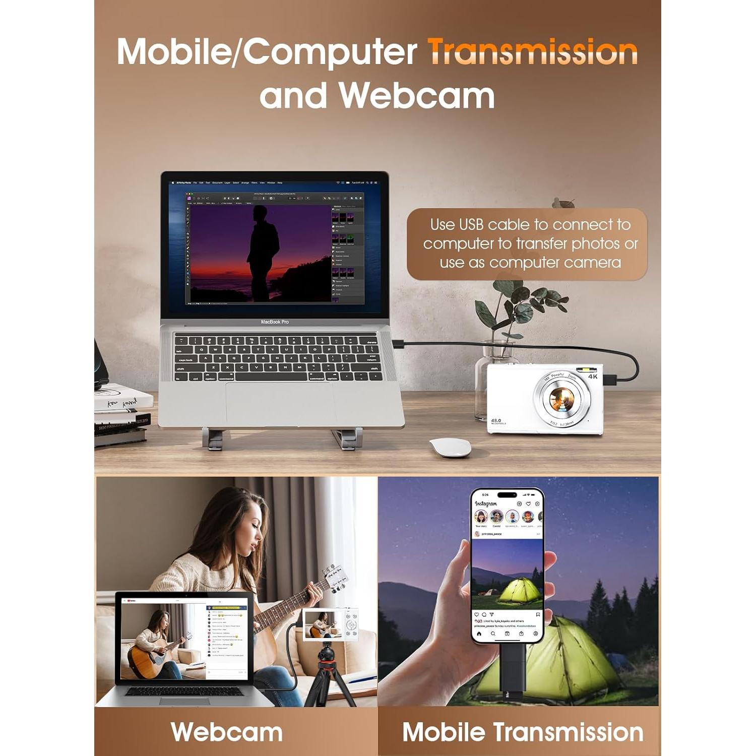 Cámara Digital Lecnippy DC402 48MP 4K Zoom 16X Compacta