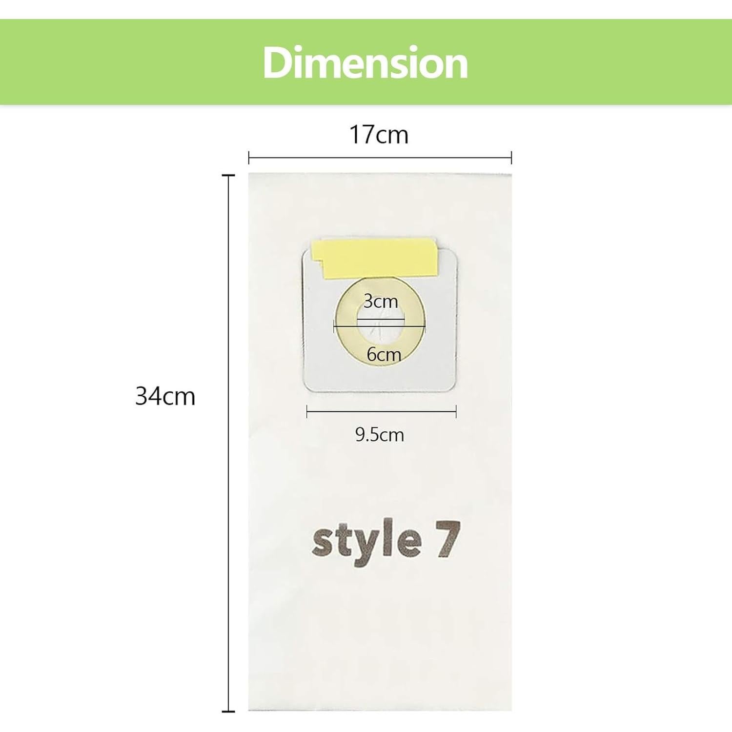 10 Bolsas de Aspiradora de Papel Tomkity Estilo 7 Compatibles