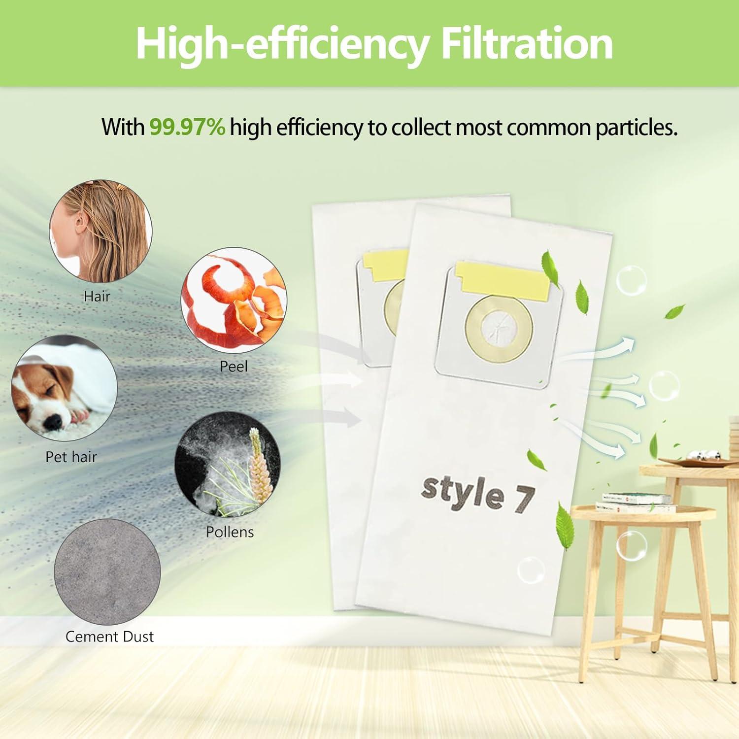 10 Bolsas de Aspiradora de Papel Tomkity Estilo 7 Compatibles