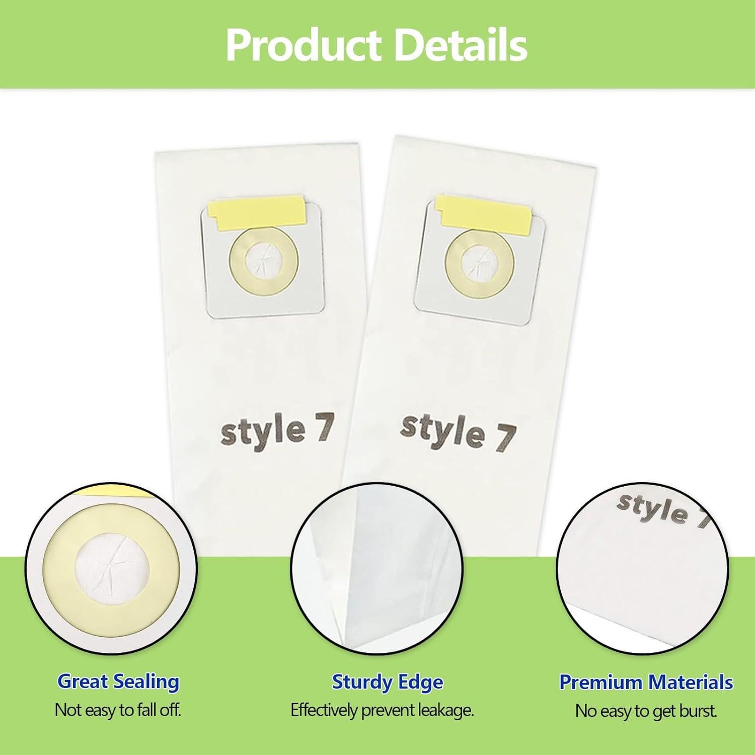 10 Bolsas de Aspiradora de Papel Tomkity Estilo 7 Compatibles