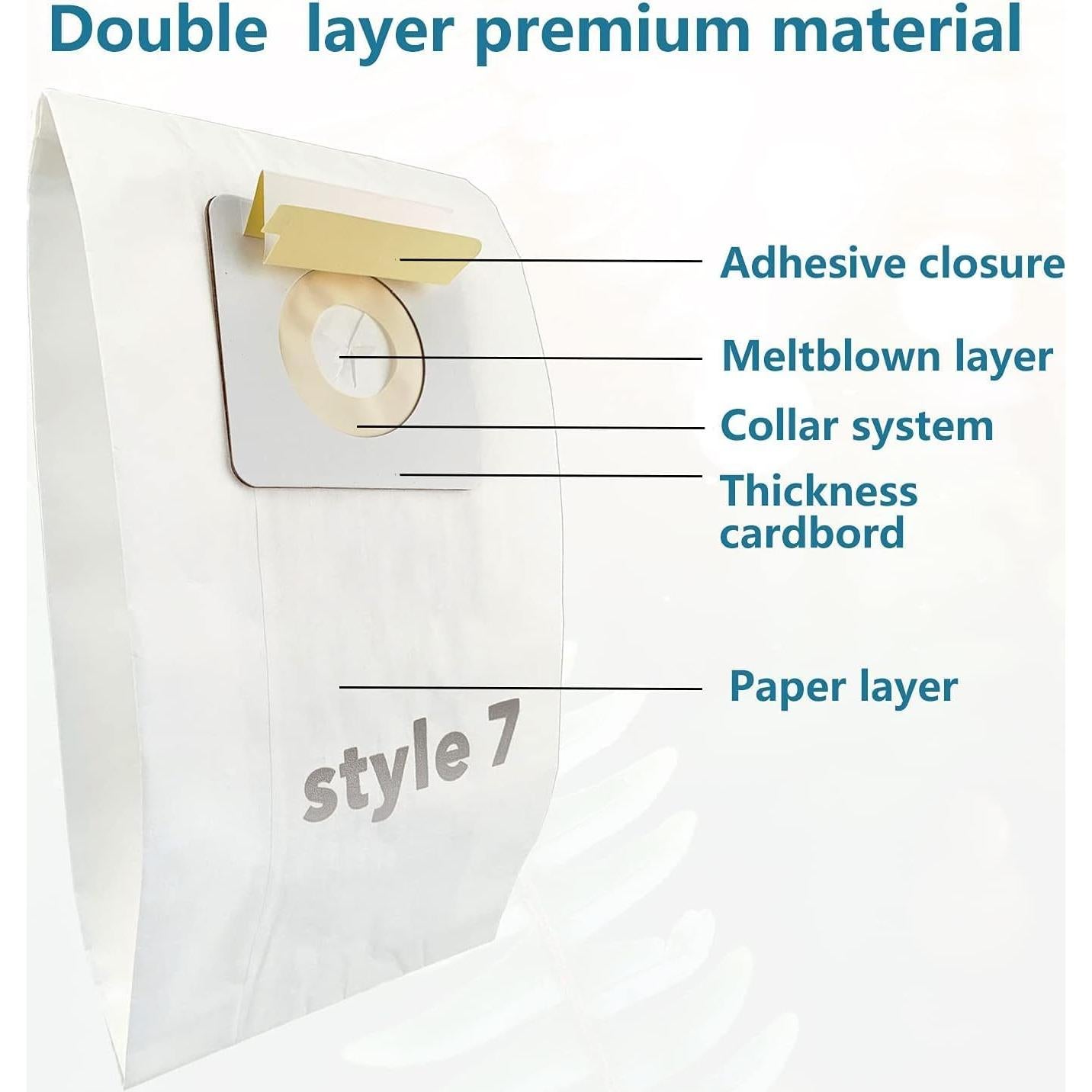 10 Bolsas de Aspiradora de Papel Tomkity Estilo 7 Compatibles