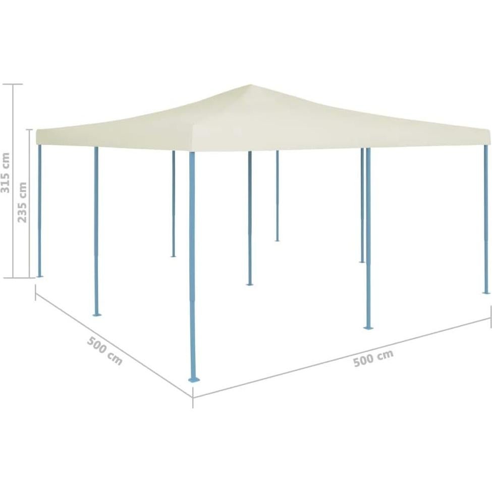 Folding Gazebo 196.9"x196.9" Cream，Canopy Tent Outdoor Party Wedding Tent, Waterproof Camping Gazebo Storage Shed Gazebo Caters Picnic BBQ Event Party Tent