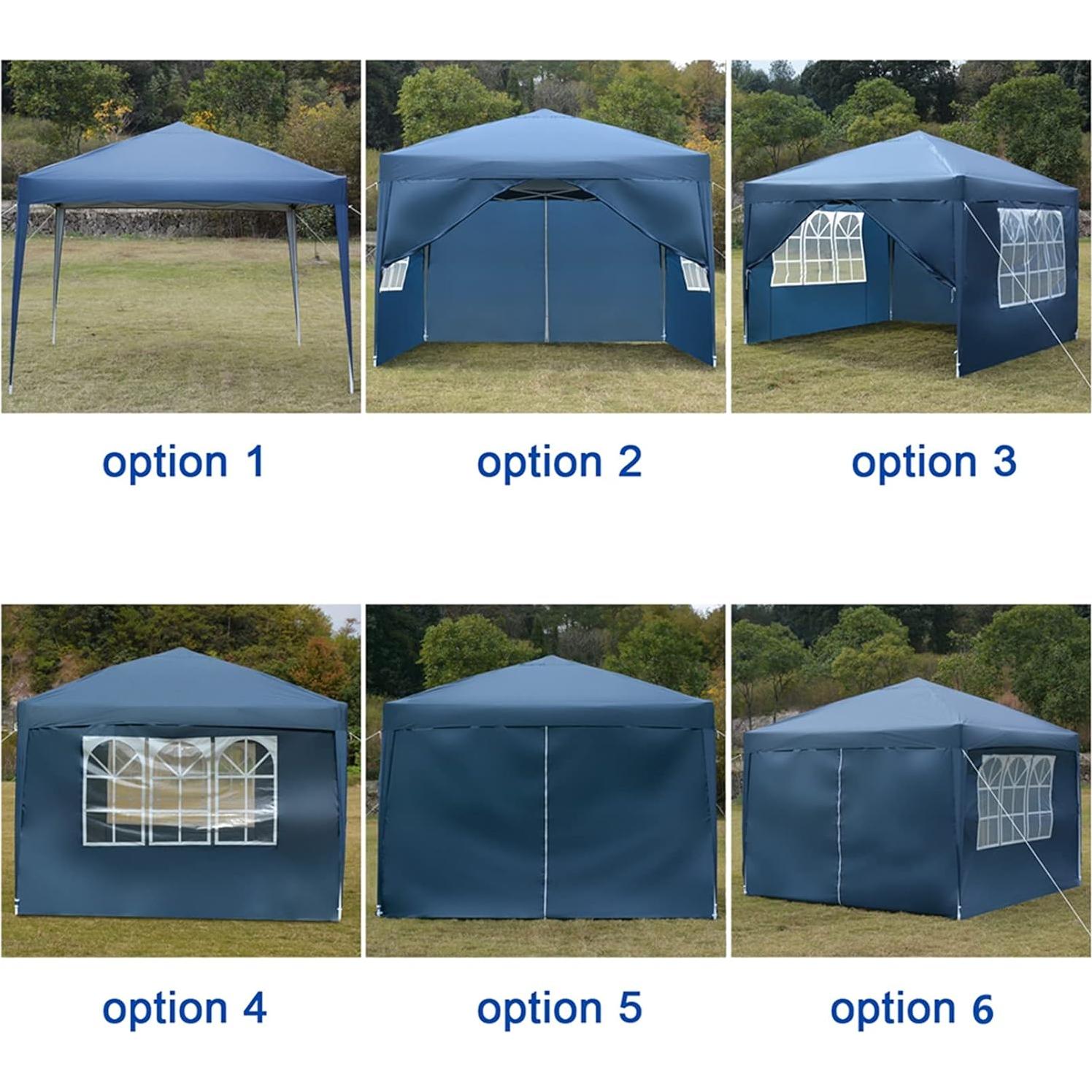 10'x10' Pop Up Canopy Tent Party Beach Tent Outdoor Camping Tent with 4 Removable Sidewalls Waterproof Gazebo Easy Set Up Canopy Shelter for Family, Parties, BBQ Events