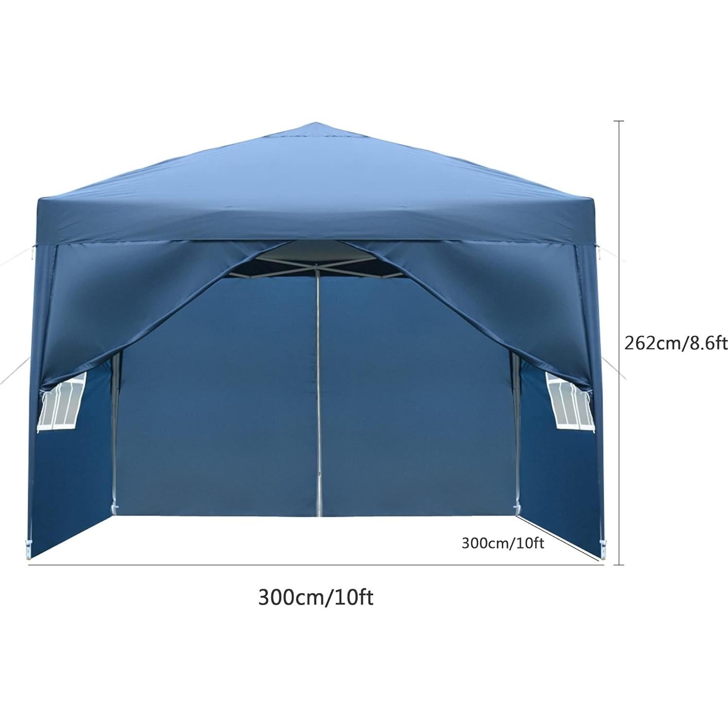10'x10' Pop Up Canopy Tent Party Beach Tent Outdoor Camping Tent with 4 Removable Sidewalls Waterproof Gazebo Easy Set Up Canopy Shelter for Family, Parties, BBQ Events
