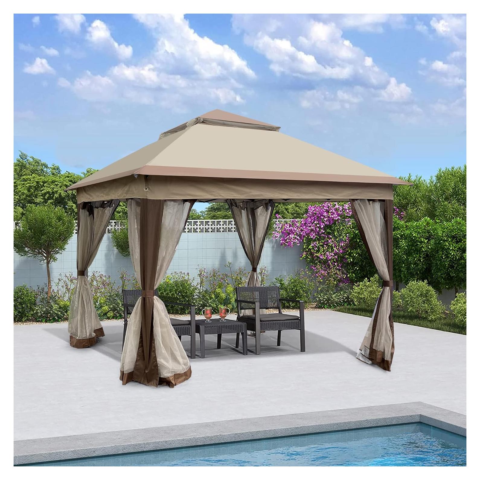 Gazebo Plegable FocusOnHome 3.35x3.35m con Mosquitera