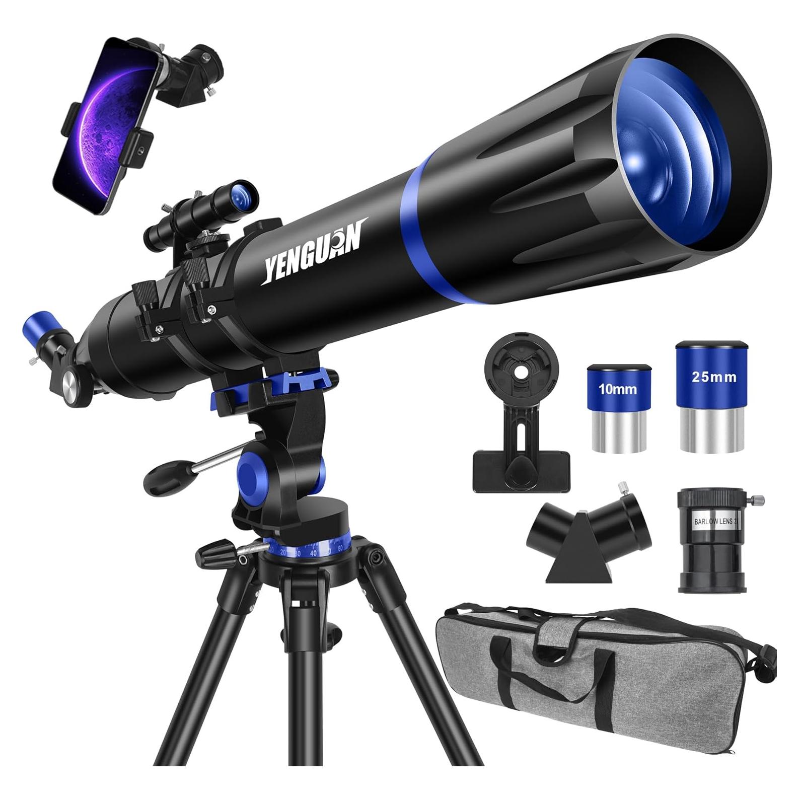 Telescopio Refractor YENGUAN 90mm 800mm para Astronomía