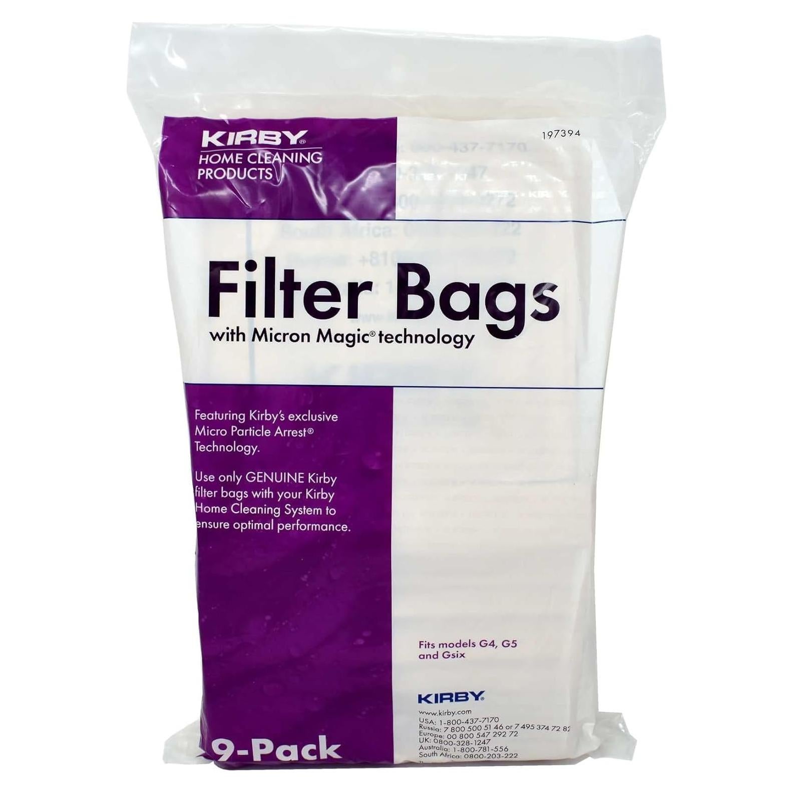 Bolsas de Aspiradora Kirby G4 G5 G6 - Filtro HEPA 9 Piezas