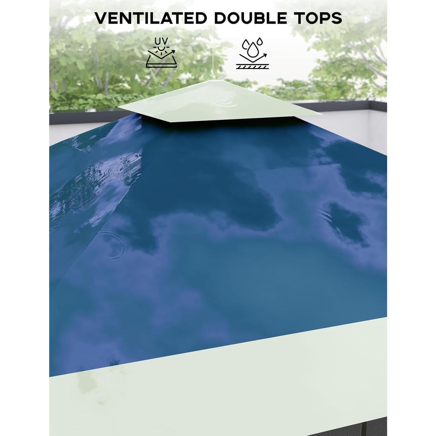 Dosel pop-up FinerFurnis 3.96x3.96m impermeable UV