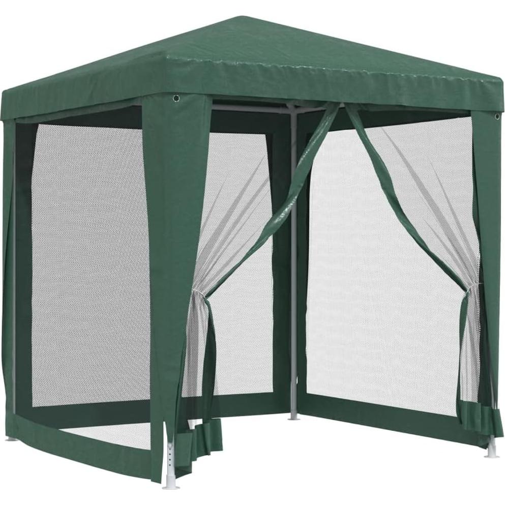Party Tent with 4 Mesh Sidewalls Green 6.6'x6.6' HDPE,PopUp Gazebo Tent WaterResistant HDPE Canopy with Mesh Sidewalls for Outdoor Events Outdoor Structures, Outdoor Canopies, Gazebos