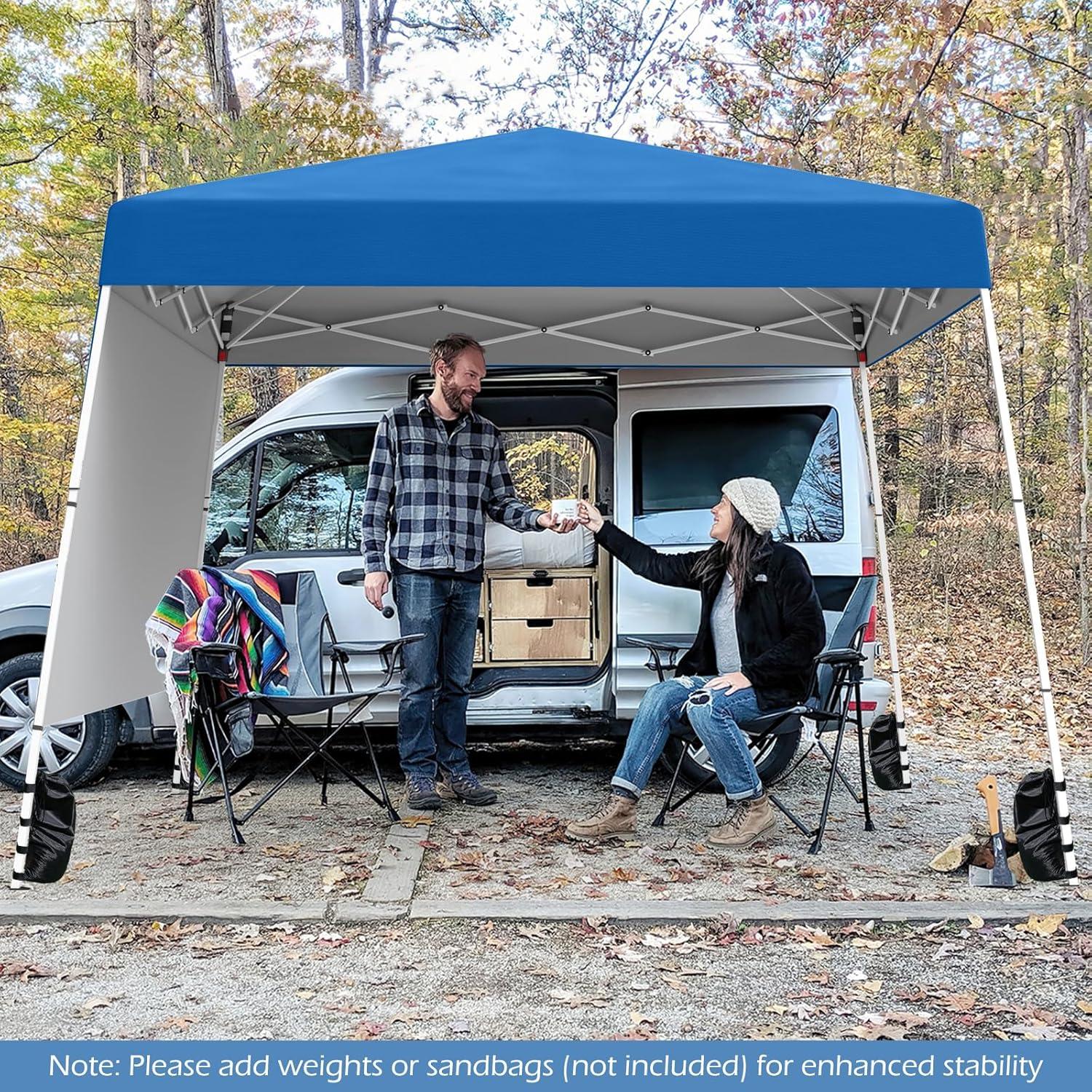 Carpa Plegable Goplus 3x3m con Pared Lateral UPF50+