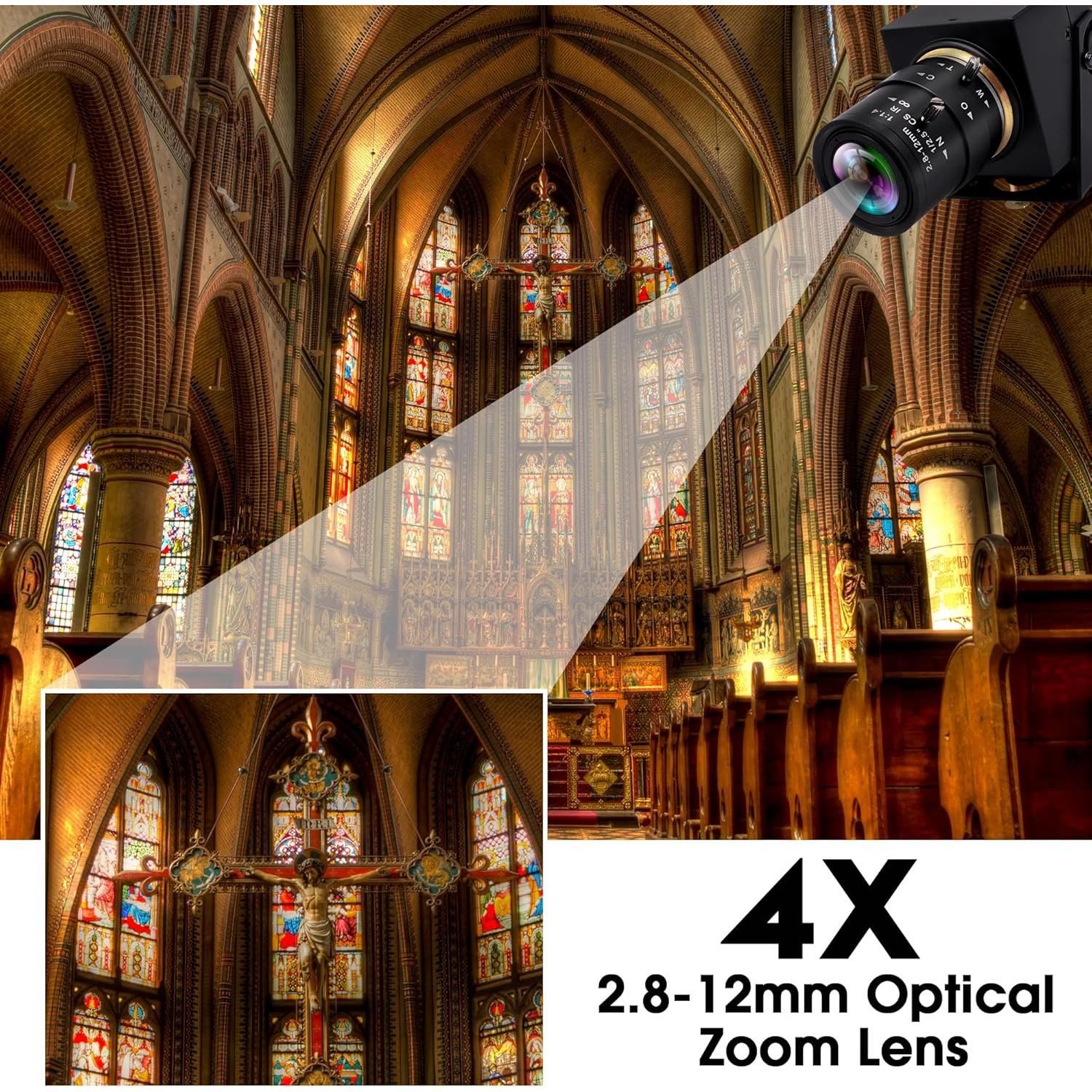 Cámara IFWATER USB 4K 30FPS con Zoom Óptico 4X