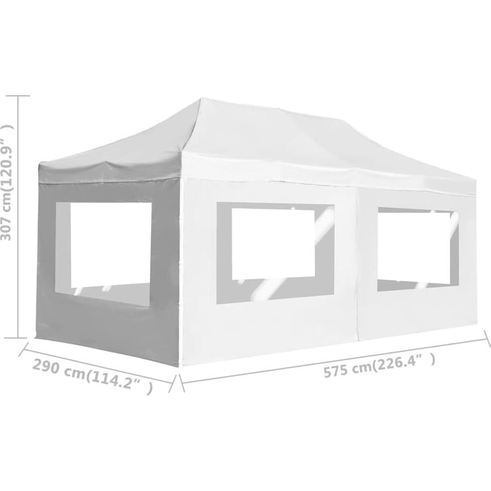 Carpa de Fiesta Plegable Dyncan 6x3m Impermeable Blanca