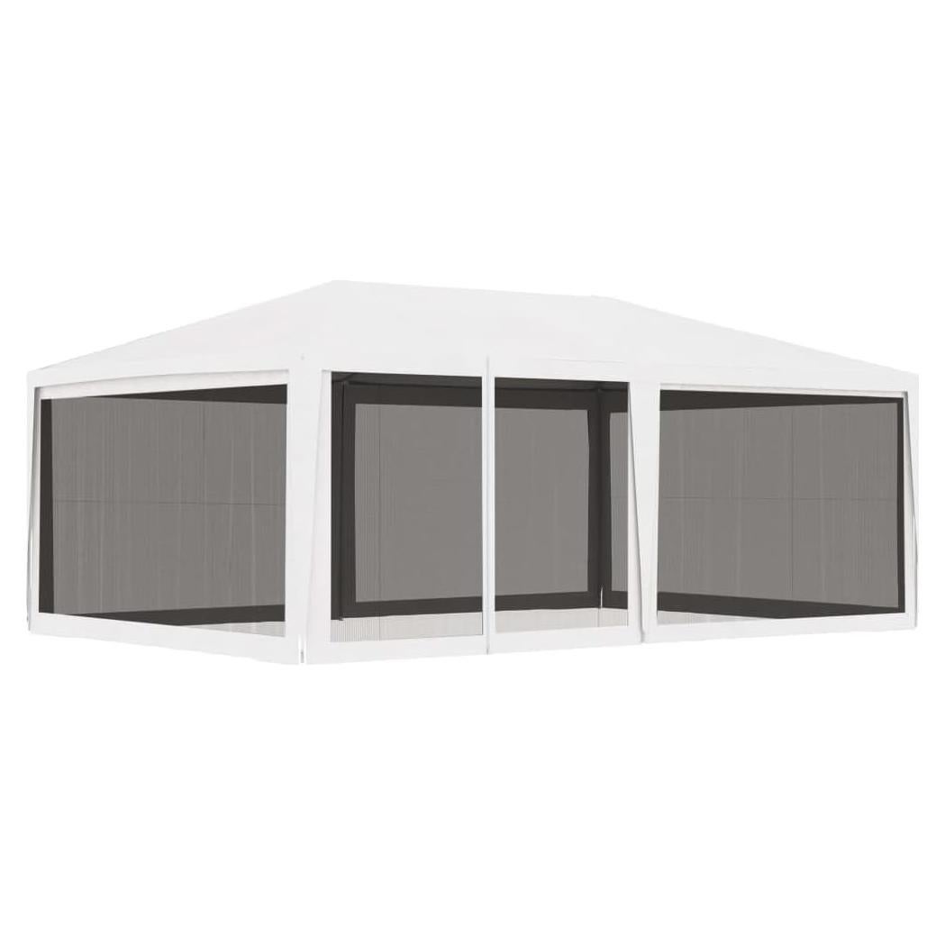 Party Tent with 4 Mesh Sidewalls, Water Resistant, Easy to Assemble, for Outdoor Events, 13.1'x19.7', White