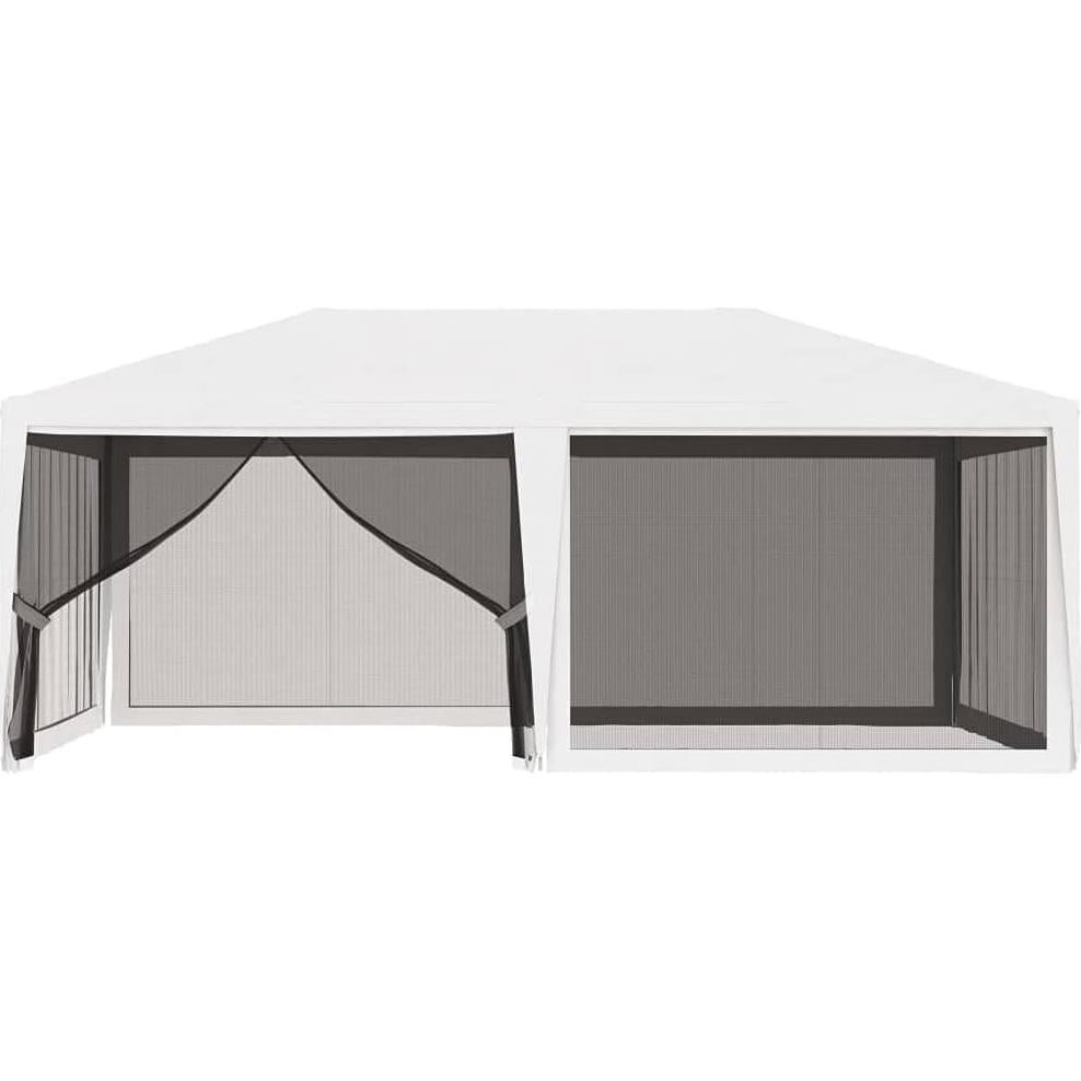 Party Tent with 4 Mesh Sidewalls, Water Resistant, Easy to Assemble, for Outdoor Events, 13.1'x19.7', White