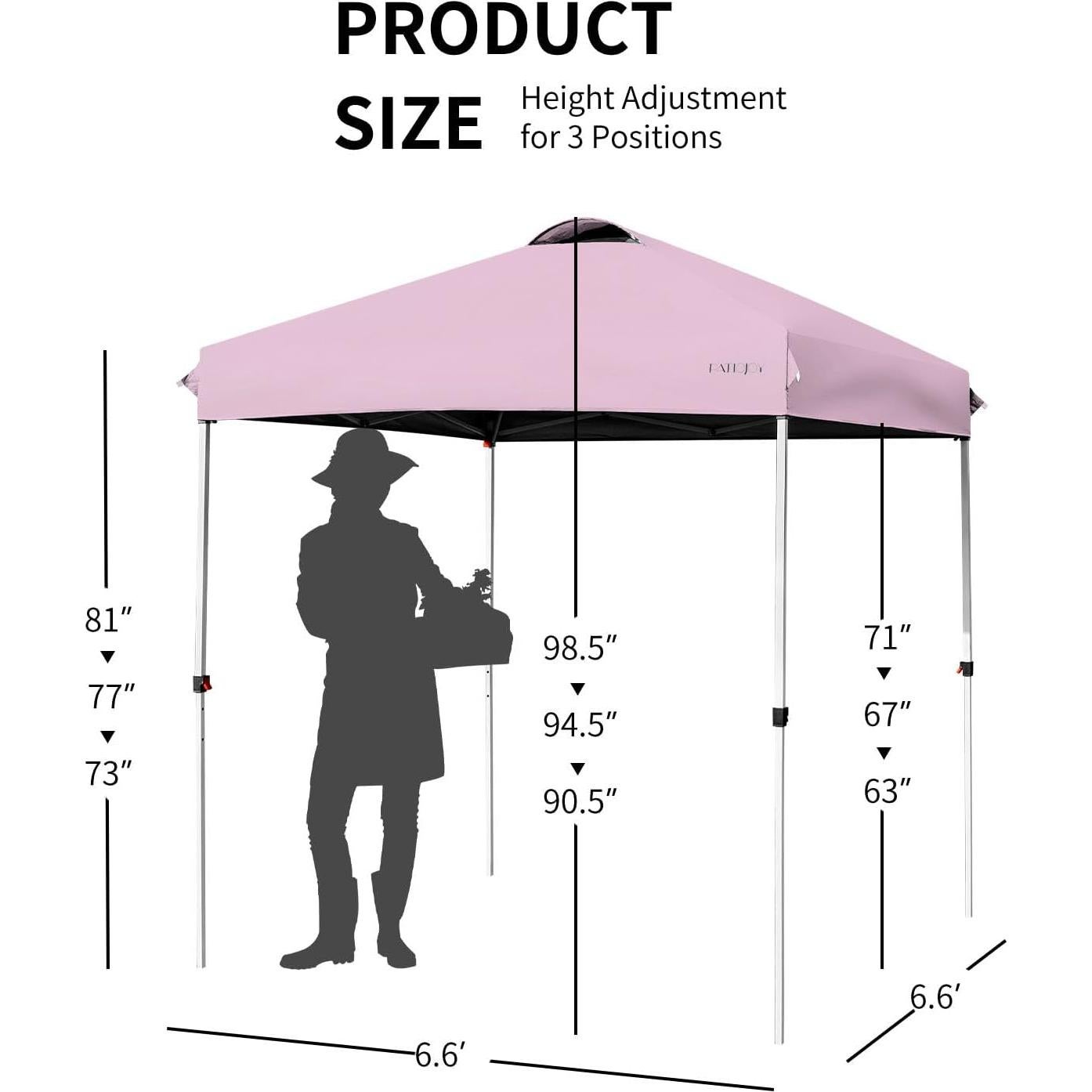 Carpa Plegable LDAILY 2x2m con Altura Ajustable y Accesorios