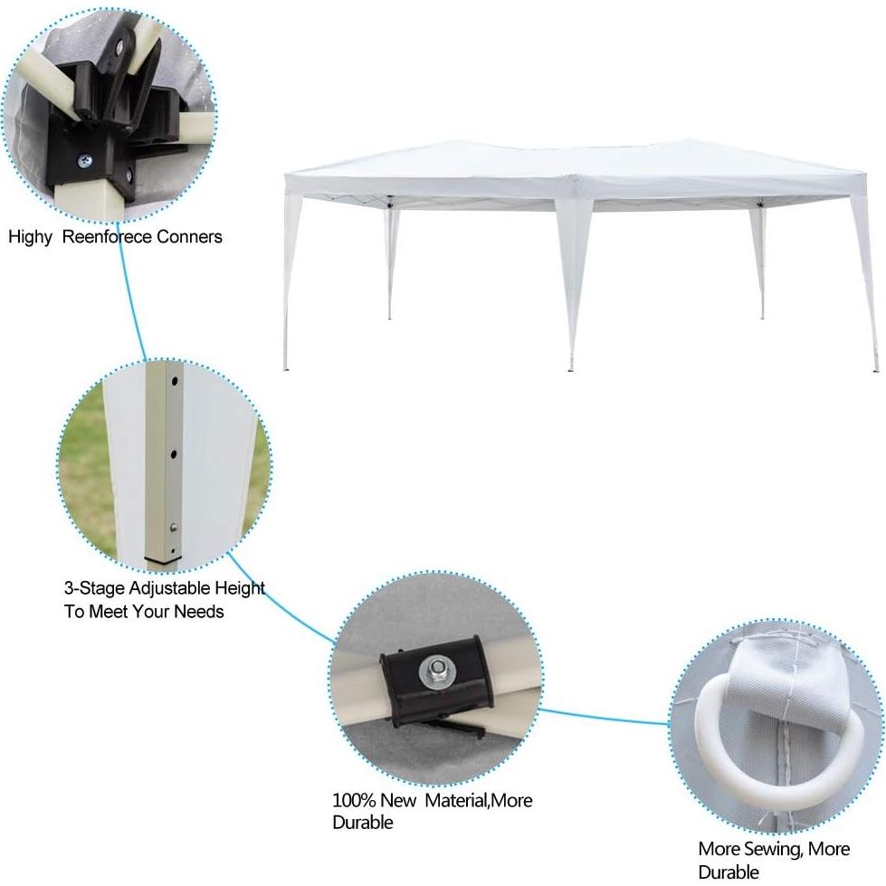 Toldo Gazebo Plegable YYAO 3x6m Impermeable Altura Ajustable