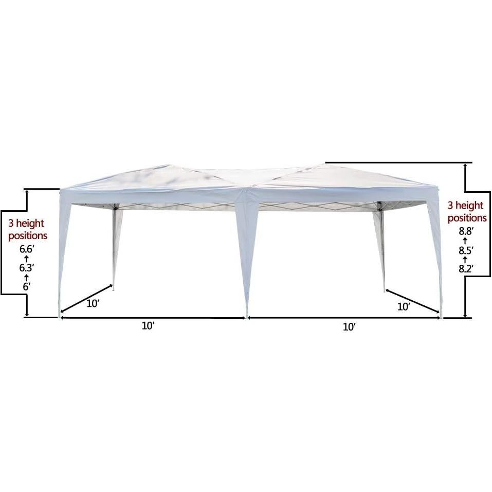 Toldo Gazebo Plegable YYAO 3x6m Impermeable Altura Ajustable