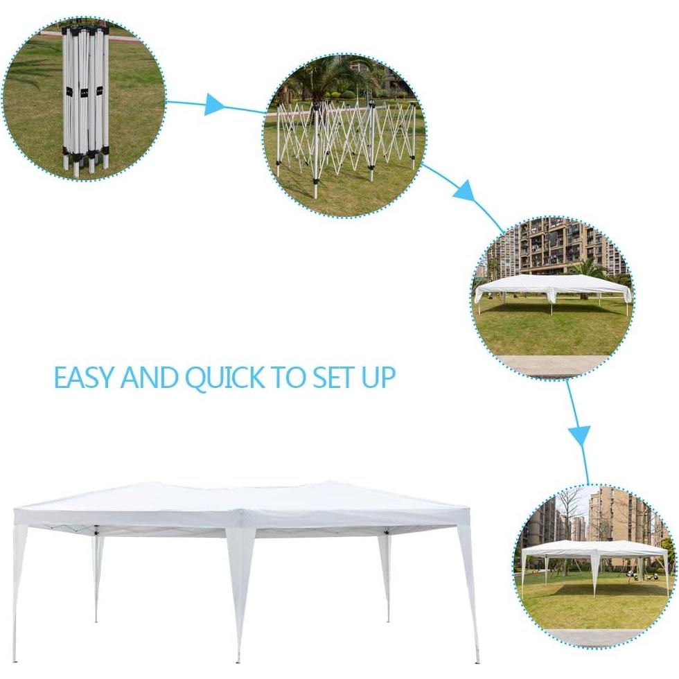 Toldo Gazebo Plegable YYAO 3x6m Impermeable Altura Ajustable